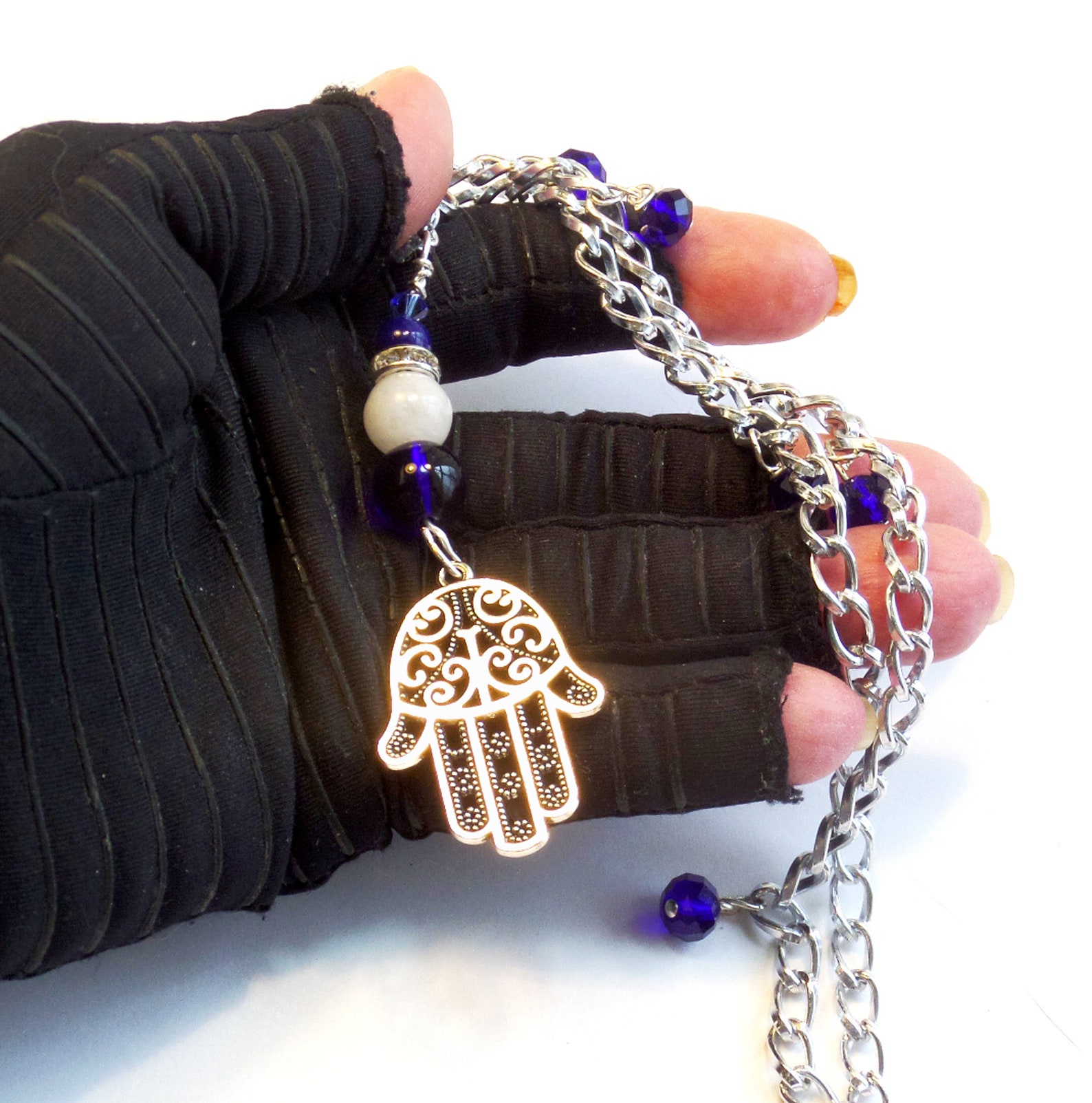 Jewish Jewelry Hamsa Necklace Hand of God Necklace Charm Etsy