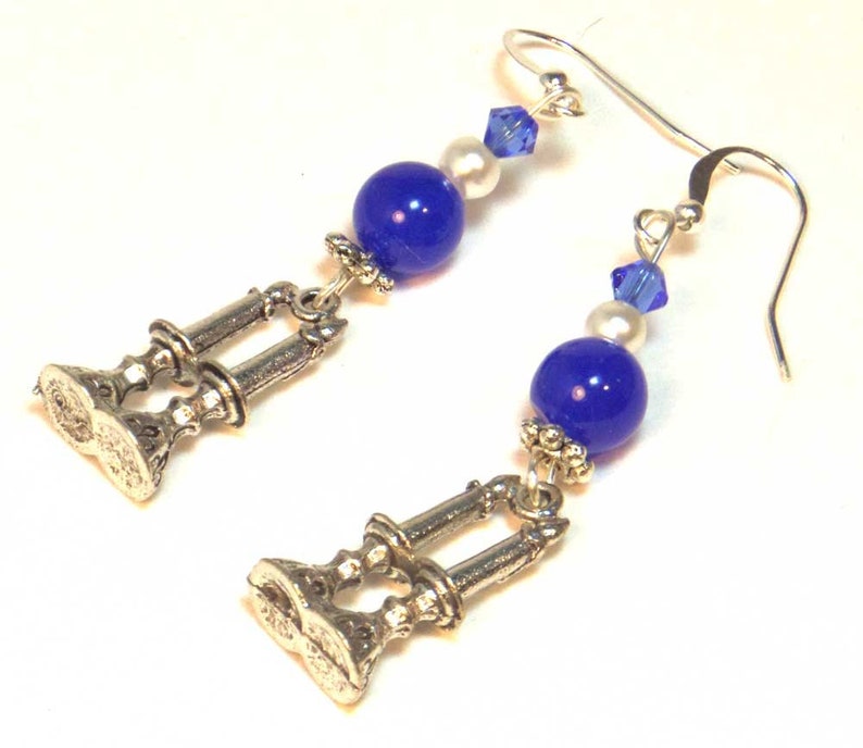 Shabbat Earrings Jewish Jewelry Sterling Silver Earwires Jewish Gift Religious Earrings image 1