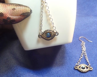 Blue Evil Eye Earrings, Handmade Evil Eye Jewelry, Spiritual protection Giftf for Girlfriend, Empath Protection Charms, Boho Jewelry