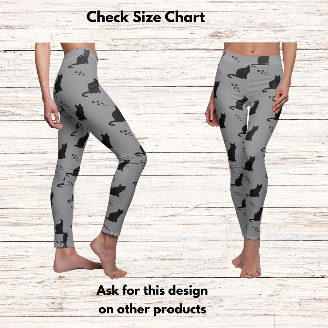 Black Cat Leggings Cat Yoga Pants Cat Leggings for Cat Etsy