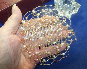 Bat Mitzvah Kippah in Pink Crystals and white pearls, Beaded Kippot, Wedding Chapel Caps