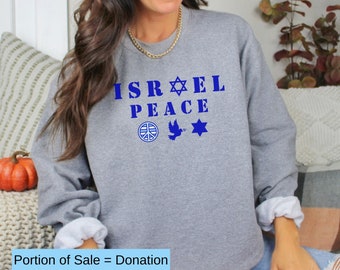 Israel Sweatshirt, Unisex Sweater, I Stand with Israel, Pray for Peace Shirt, Crewneck Sweatshirt, Solidarity Sweatshirt, Israel Shirts