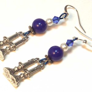 Shabbat Earrings Jewish Jewelry Sterling Silver Earwires Jewish Gift Religious Earrings image 2