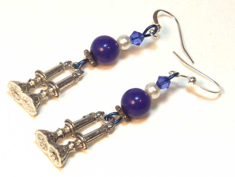 Shabbat Earrings Jewish Jewelry Sterling Silver Earwires Jewish Gift Religious Earrings image 2