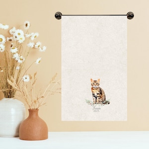 Personalized Cat Breed Tea Towels, Kitchen Decor, Cat Lovers Gifts, Pet Adoption, Black Cat Memorial AmerRing_X