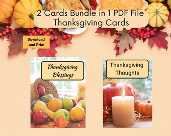 Printable Greeting Cards, Digital Greeting Cards, Thanksgiving Blessings, Turkey Day