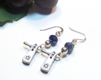 Purim Earrings, Grager or Grogger Earrings, Noisemaker Earrings, Lead free earwires, Jewish jewelry