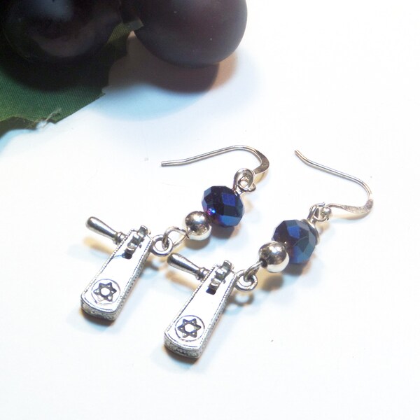 Purim Earrings, Grager or Grogger Earrings, Noisemaker Earrings, Lead free earwires, Jewish jewelry