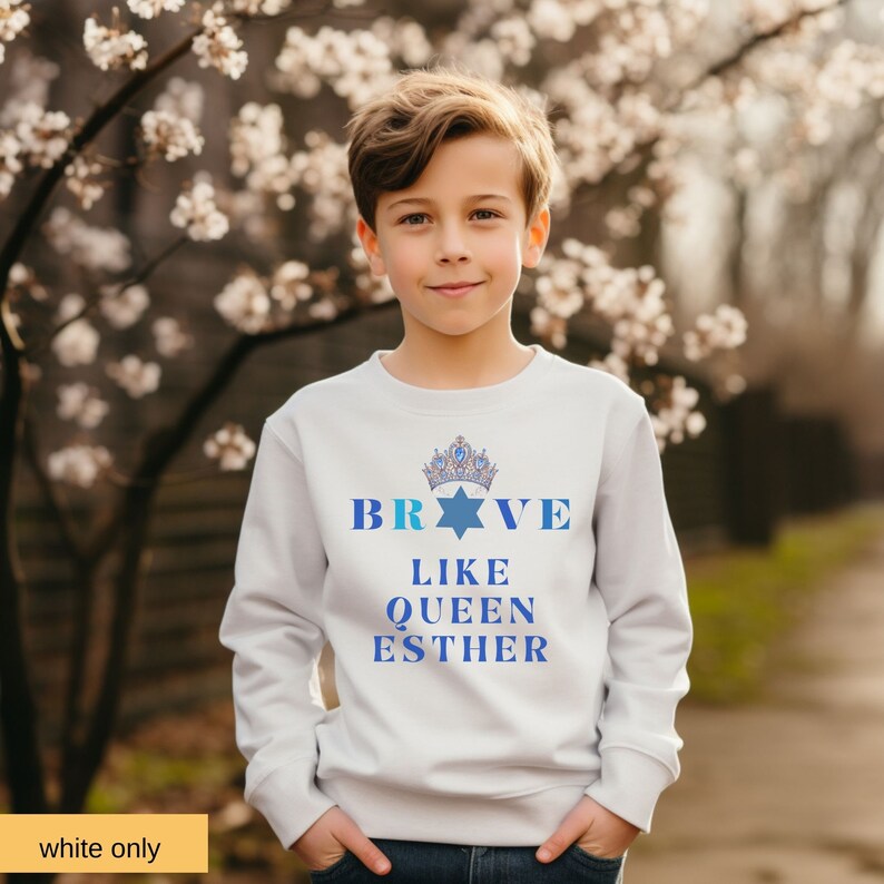 Purim Brave Like Queen Esther Sweater, Megillah Reading, Jewish holiday shirt, Crewneck Sweaters, Jewish Apparel, Purim Schpiel image 6