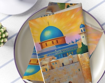 Jerusalem Israel Table Linens for Jewish Holiday Home Decor Gifts