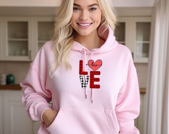 Valentines Day Love Hoodie Sweatshirt, Couple Gift, Gifts for Him, Crew Neck Sweatshirt, Graphic Sweatshirt, Valentine Gift for Boyfriend