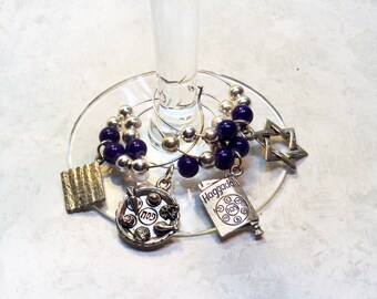 Passover - Pesach - Wine Charms - Wine glass charms - Jewish Wine Charms -  4 Wine Charms  - Jewish Gifts