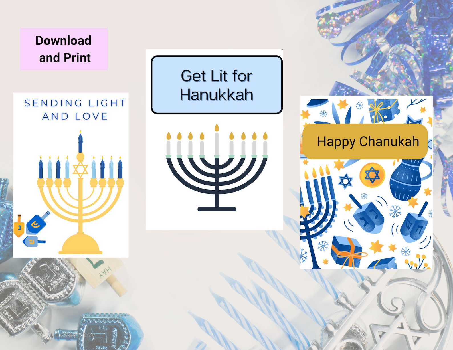 Hanukkah Greeting Cards Printable