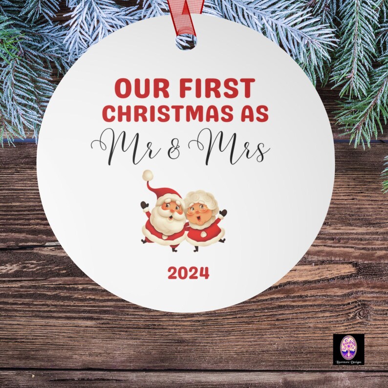 First Christmas Married Mr and Mrs Santa Personalized Keepsake Ornament Mrs Santa 2024