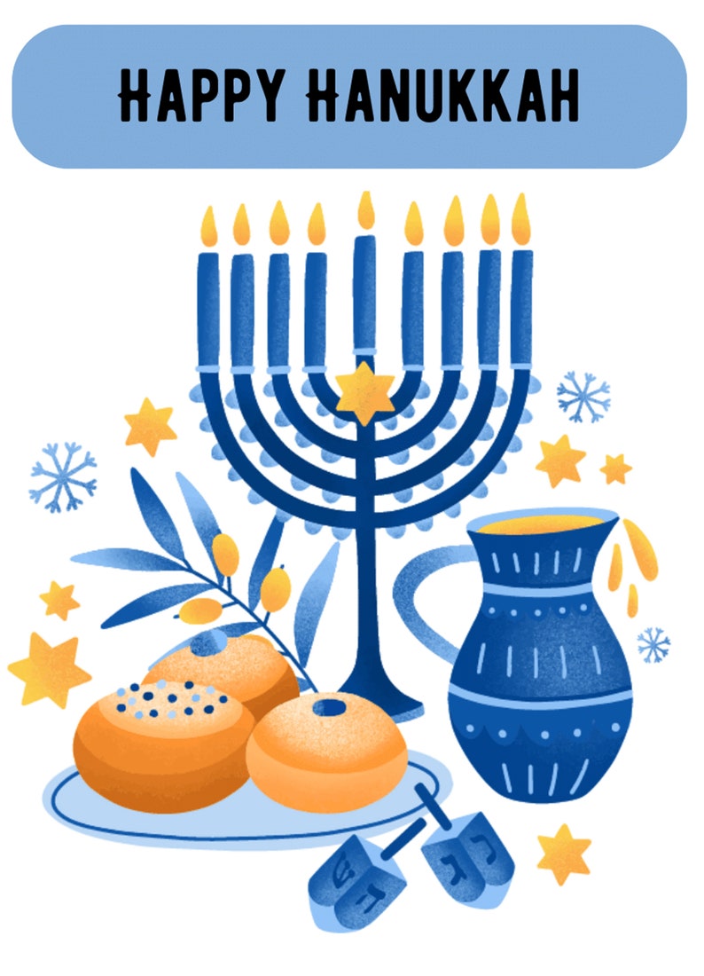 Hanukkah Cards Printable Greeting Cards Digital Greeting - Etsy