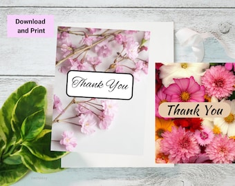 Printable Greeting Cards, Digital Greeting Cards, Thank You, Portrait Card, Thanks