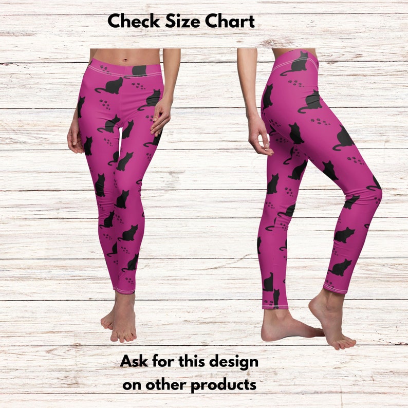 Black Cat Leggings Cat Yoga Pants Cat Leggings for Cat Etsy