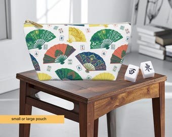 Mah Jong Accessory Pouch, Tile Bag Organizer for Mahjong Lover, Neo Deco Travel Case
