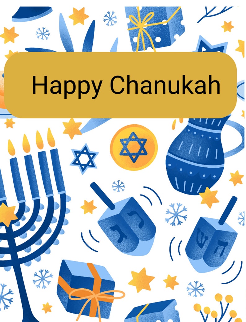 Hanukkah Cards Printable Greeting Cards Digital Greeting - Etsy
