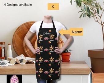 Personalized Purim Apron, Custom Chef Bib Apron, Modern Judaica Kitchen Smock, Jewish Holiday Kitchen, Gardening Coverup, Newlywed Gifts