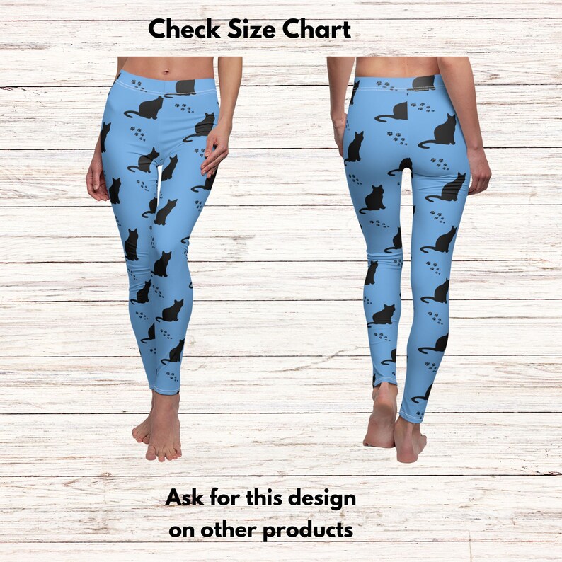 Black Cat Leggings Cat Yoga Pants Cat Leggings for Cat Etsy