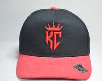 Red KC Crown Logo Hat - Red and Black Cap with Corduroy Brim