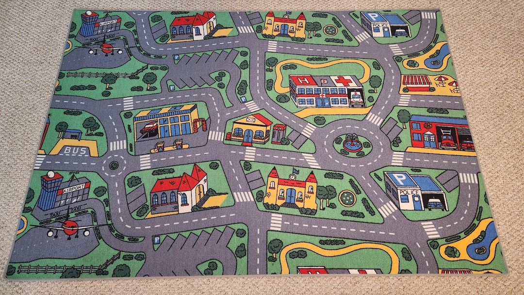 EXTREMELY RARE | VINTAGE City Car Map Rug | 1990's Original | the Holy ...