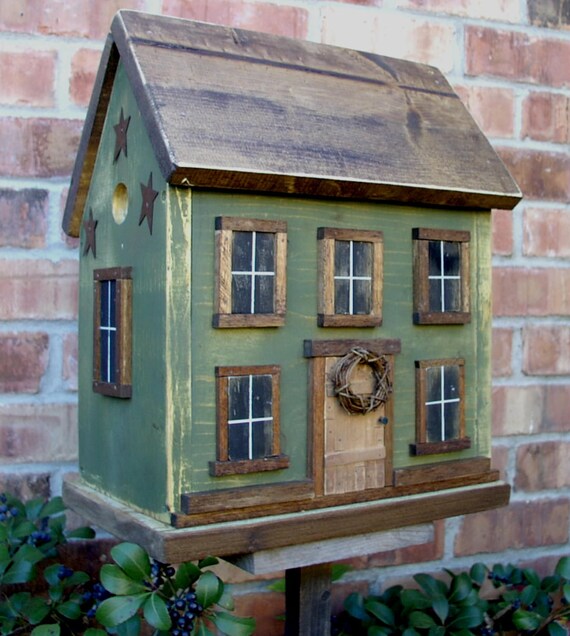 Large Country Garden Rustic Farmhouse Birdhouse Bird House Etsy