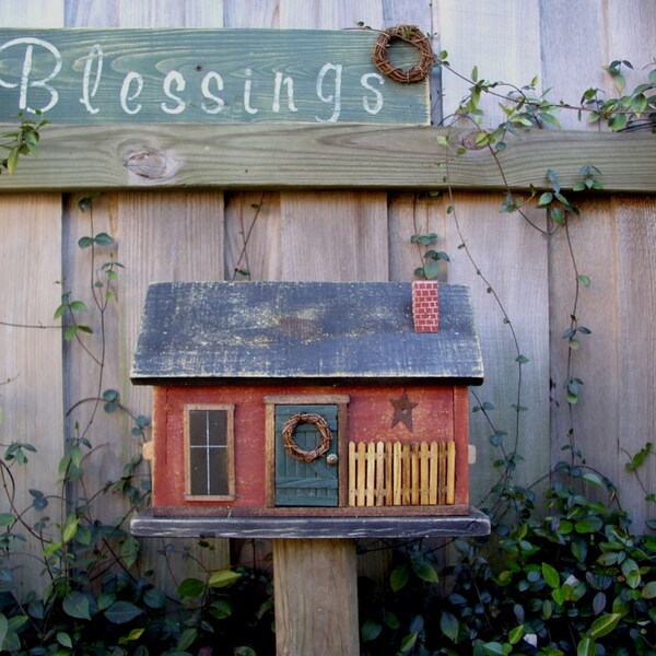 Primitive Folk Art Birdhouse