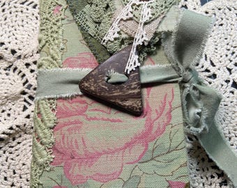 Handmade Vintage Fabric Lace Journal Papers Book Notebook Diary