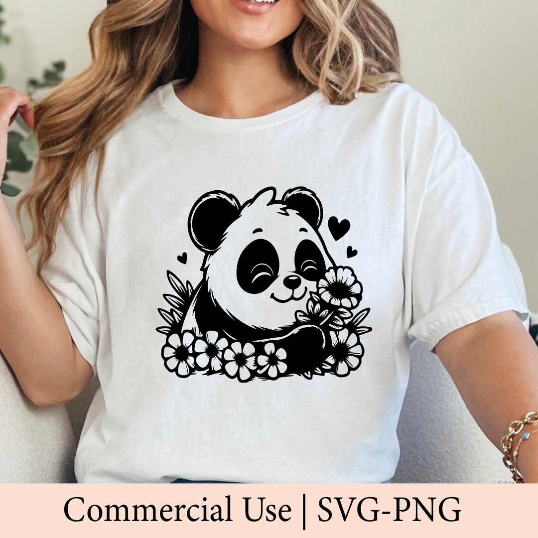 Cute Panda Svg, Floral Panda Svg, Panda Svg , Panda Png, Panda Lover ...
