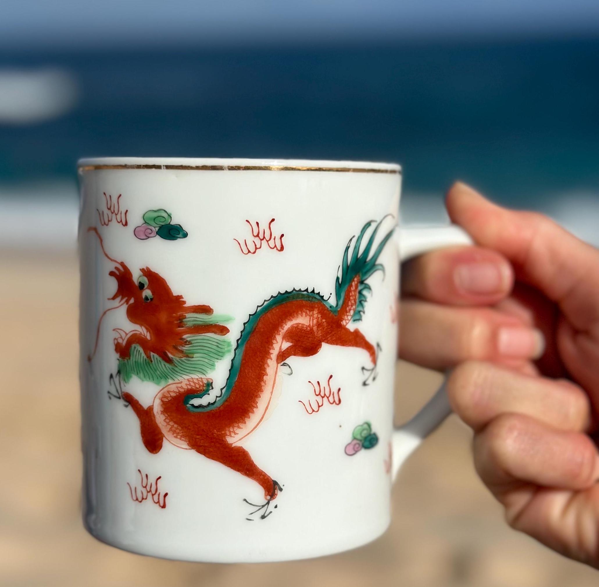 Chinese Porcelain Dragon Coffee Mug - Etsy