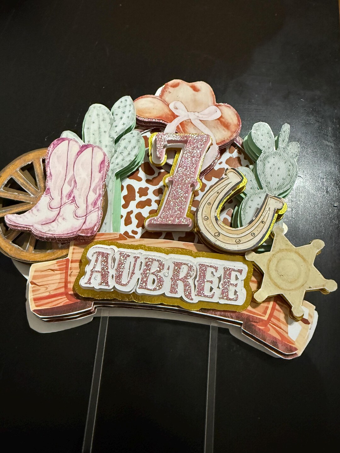 Cake Topper, Rodeo, Cowgirl, Birthday, Party Supplies, 3D Toppers ...