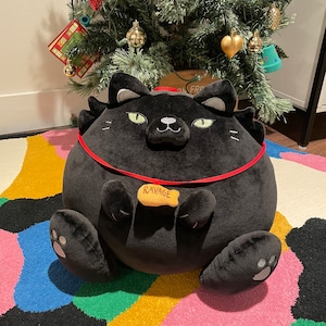 Chat noir, peluches faites main personnalisées, peluche de chat personnalisée, portrait d'animal de compagnie personnalisé, cadeau commémoratif de chat, cadeau pour lui et elle - 12 pouces