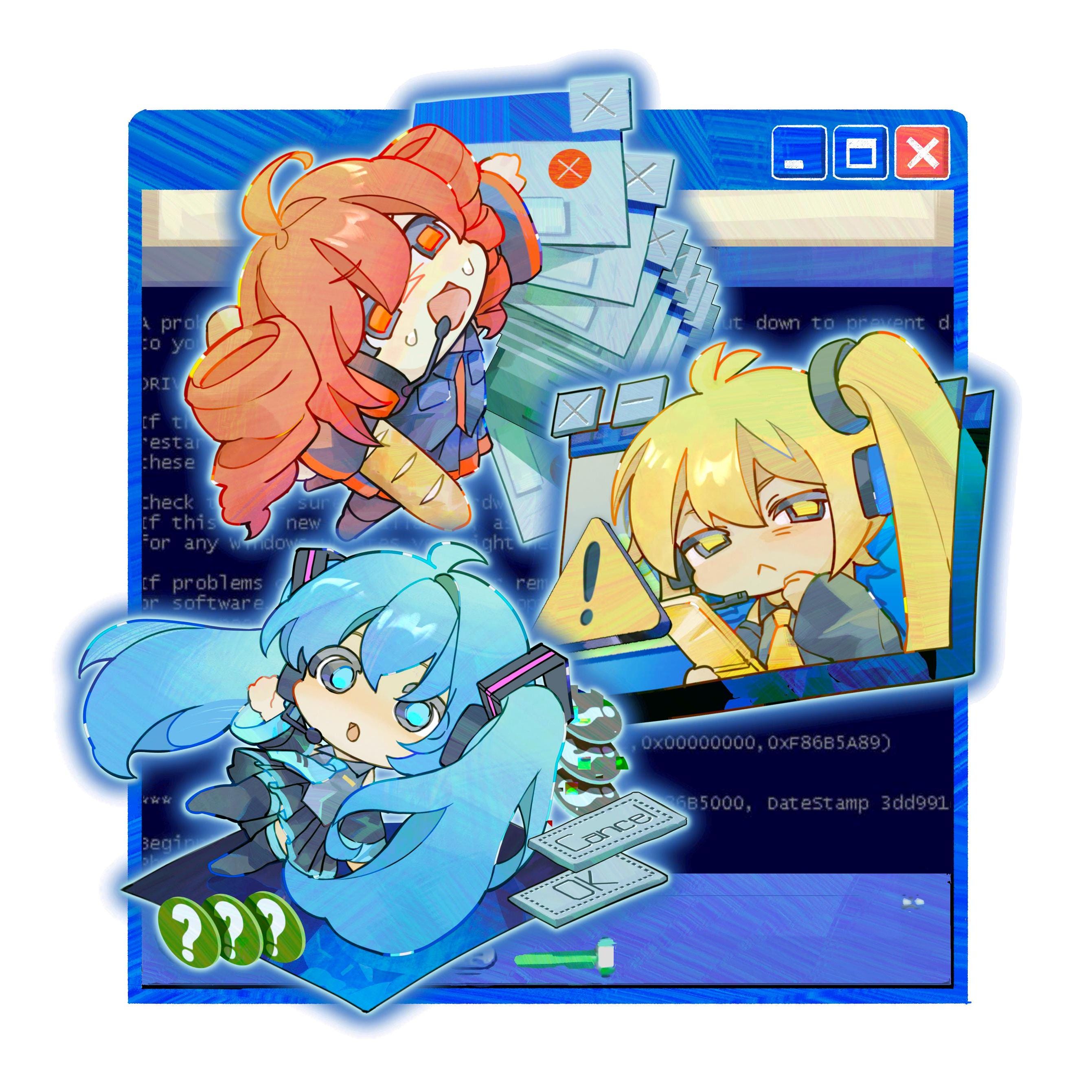 Triple Baka Internet Error Keychain | Hatsune Miku, Kasane