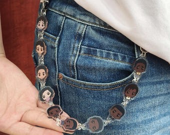 Sinners: double side belt keychain/bag chains