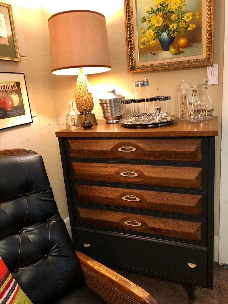 Sale Highboy Dresser Midcentury Danish Modern Refinished Etsy