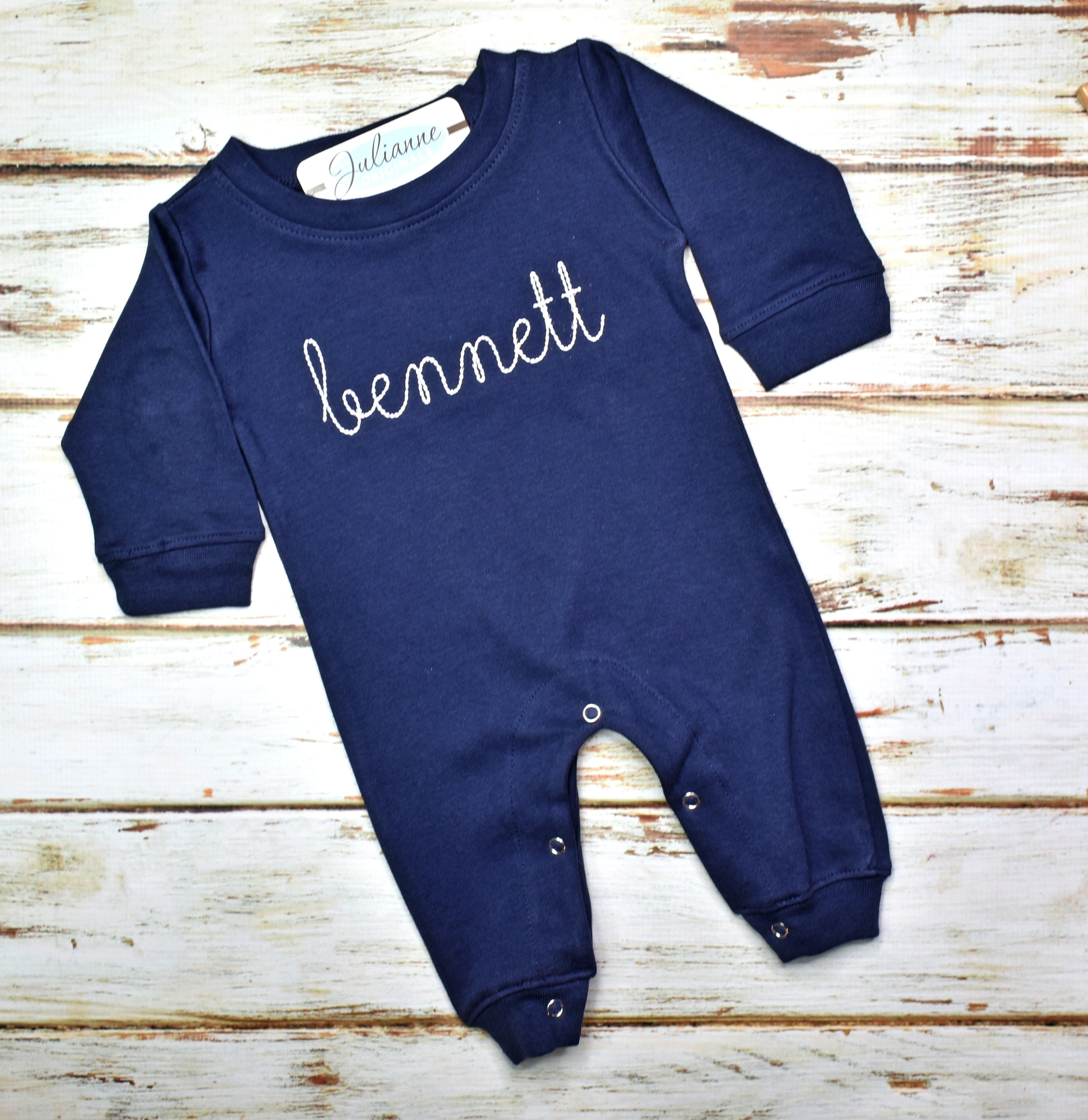Baby Boy Coming Home Outfit, Monogrammed Romper, Personalized Baby Gi…