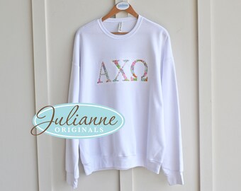 Alpha Chi Omega, Alpha Chi,  Sorority Sweatshirt, Sorority Gift,  Alpha Chi Letter Sweatshirt, Alpha Chi Omega Letter Sweatshirt