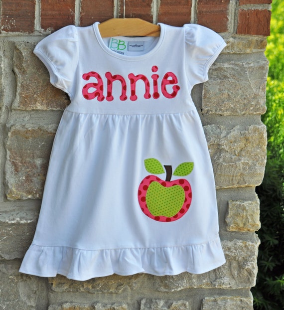 AWESOME APPLE Back to School Monogram Personalized Dress