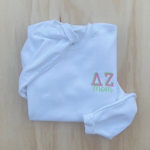 Delta Zeta, DZ Mom,  Sorority Sweatshirt, Sorority Gift,  DZ Letter Sweatshirt, Delta Zeta Letter Sweatshirt