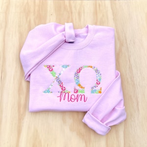 Chi Omega MOM , Chi O,  Sorority Sweatshirt, Sorority Gift,  Chi Omega Letter Sweatshirt, Chi O Letter Shirt