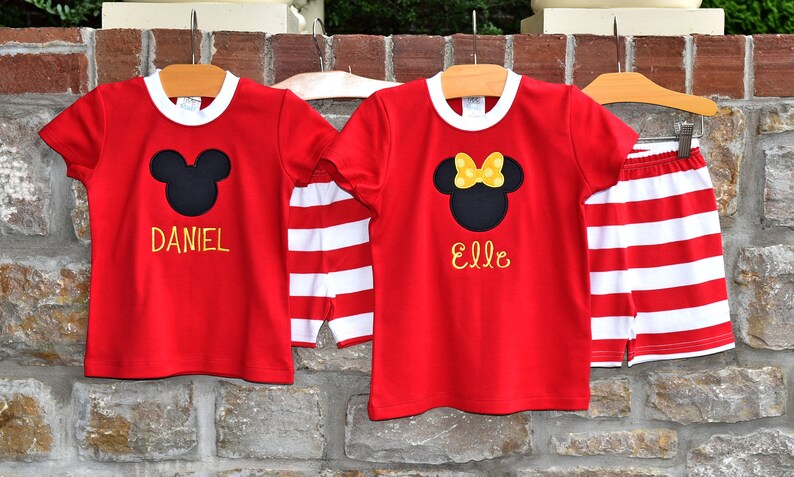 Sizes 12m-10 CLASSIC MOUSE Summer Pajama Short Set Personalized Monogram