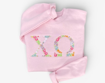 Chi Omega, Chi O,  Sorority Sweatshirt, Sorority Gift,  Chi Omega Letter Sweatshirt, Chi O Letter Shirt