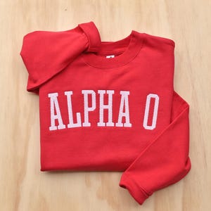 Alpha Omicron Pi, AOPi,  Sorority Sweatshirt, Sorority Gift,  AOPi Letter Sweatshirt, Alpha Omicron Pi Letter Sweatshirt, Sewn Letters