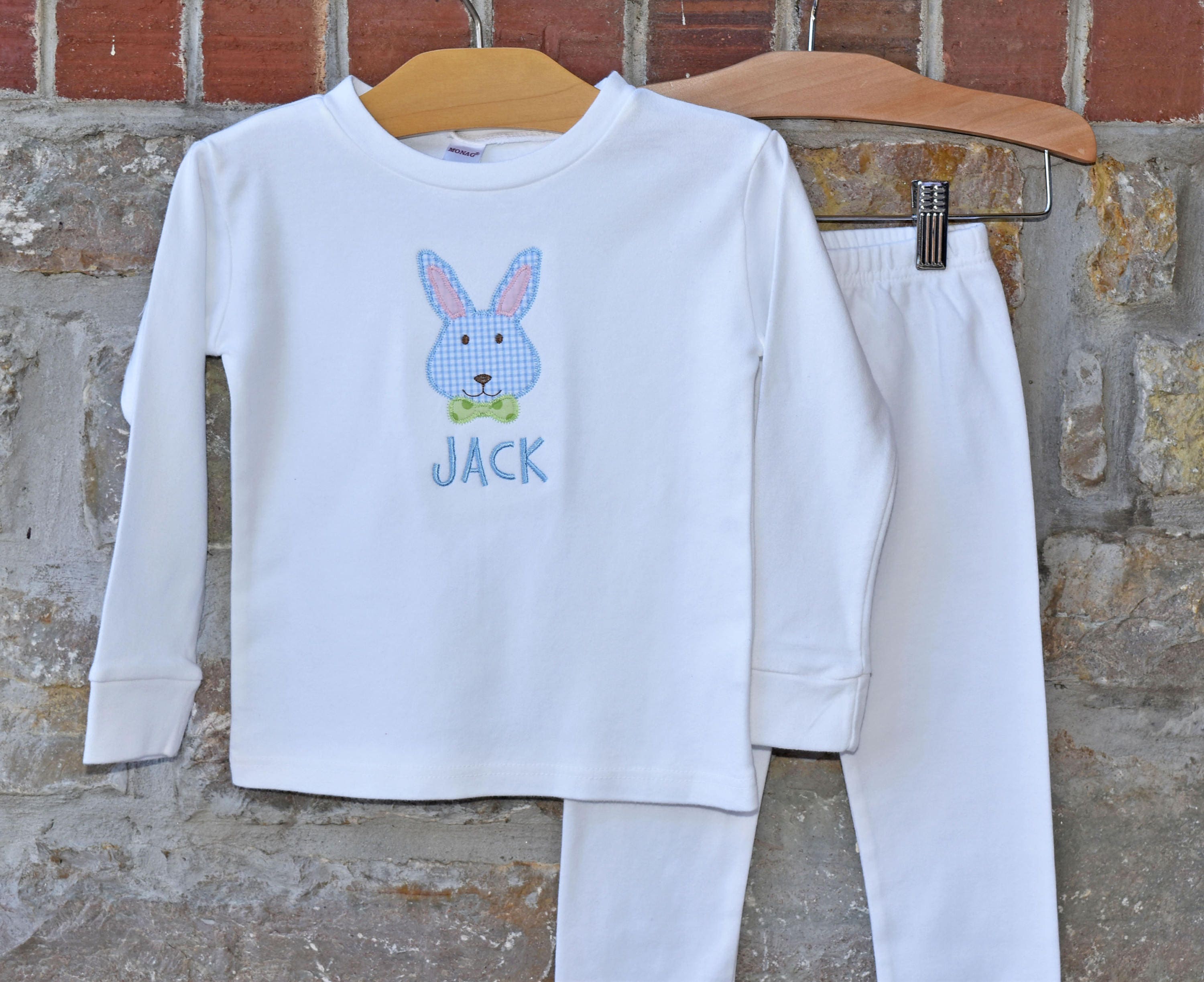Mr Bunny Monogram Pajamas Personalized Easter Pajamas Etsy
