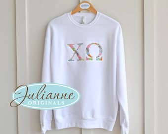 Chi Omega, Chi O,  Sorority Sweatshirt, Sorority Gift,  Chi Omega Letter Sweatshirt, Chi O Letter Shirt