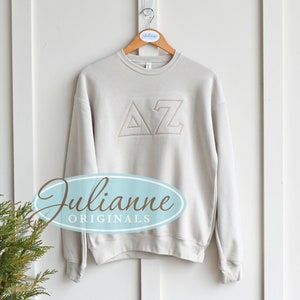Delta Zeta, DZ,  Sorority Sweatshirt, Sorority Gift,  DZ Letter Sweatshirt, Delta Zeta Letter Sweatshirt