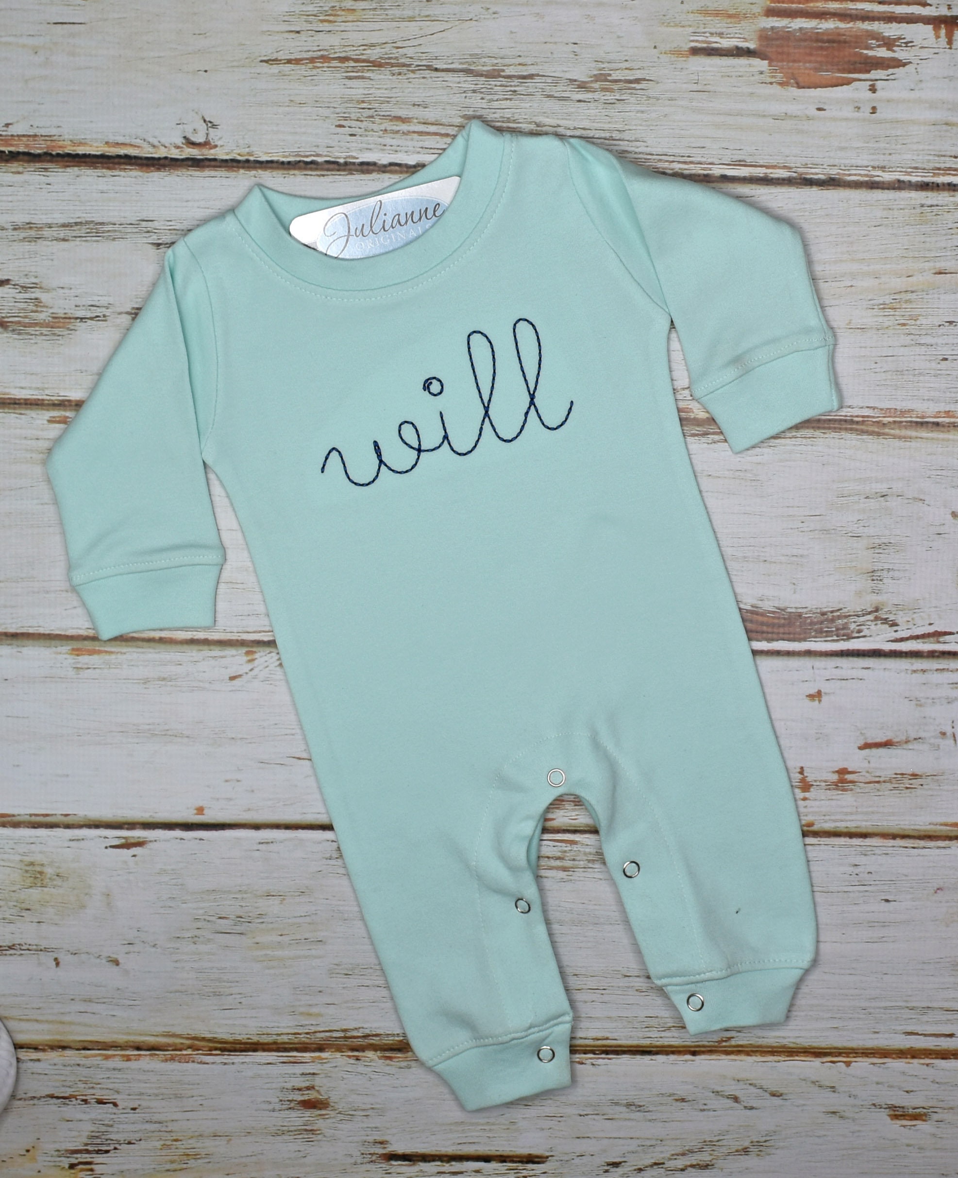 Baby Boy Coming Home Outfit, Monogrammed Romper, Personalized Baby Gi…