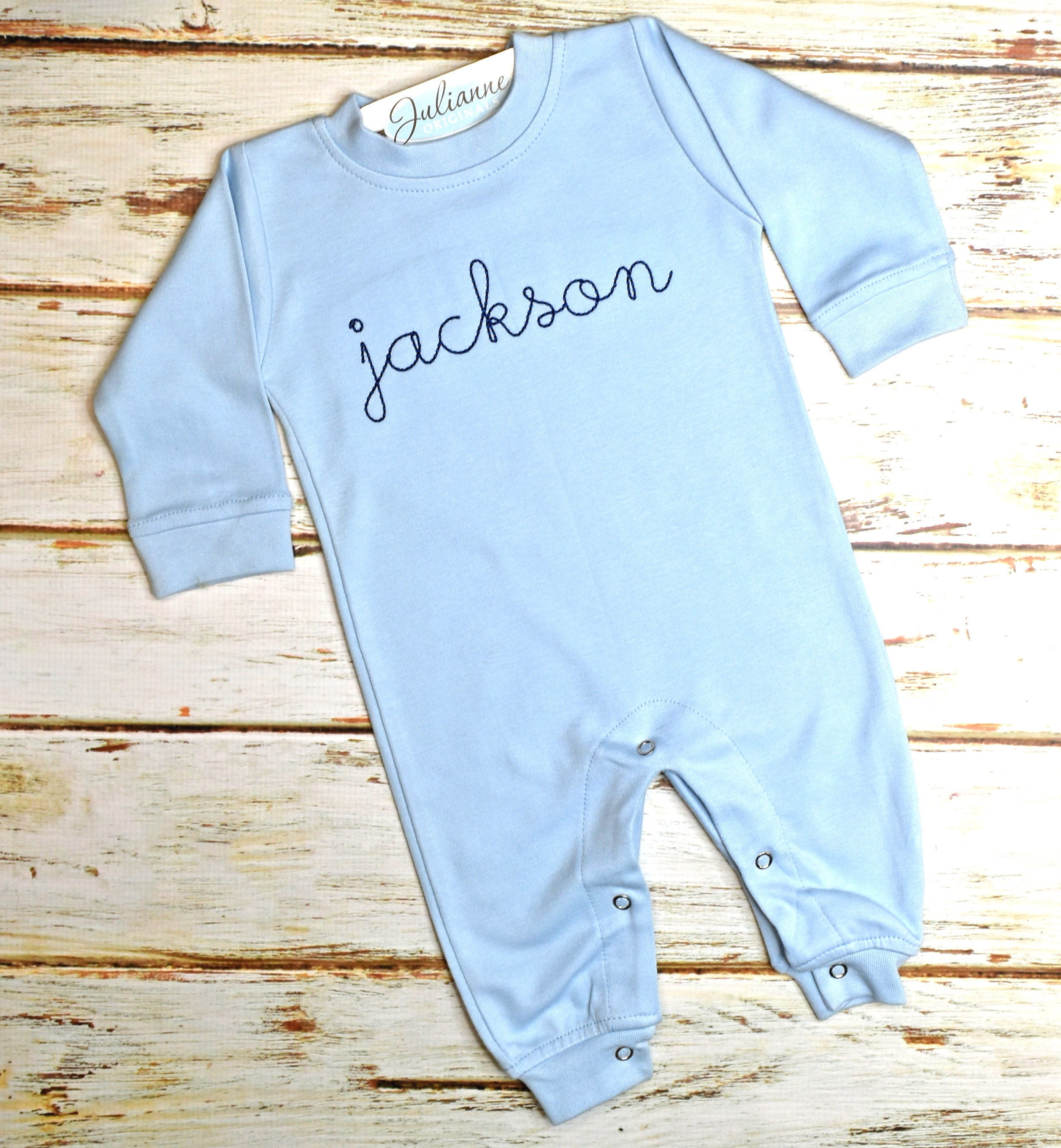 Baby Boy Coming Home Outfit, Monogrammed Romper, Personalized Baby Gi…